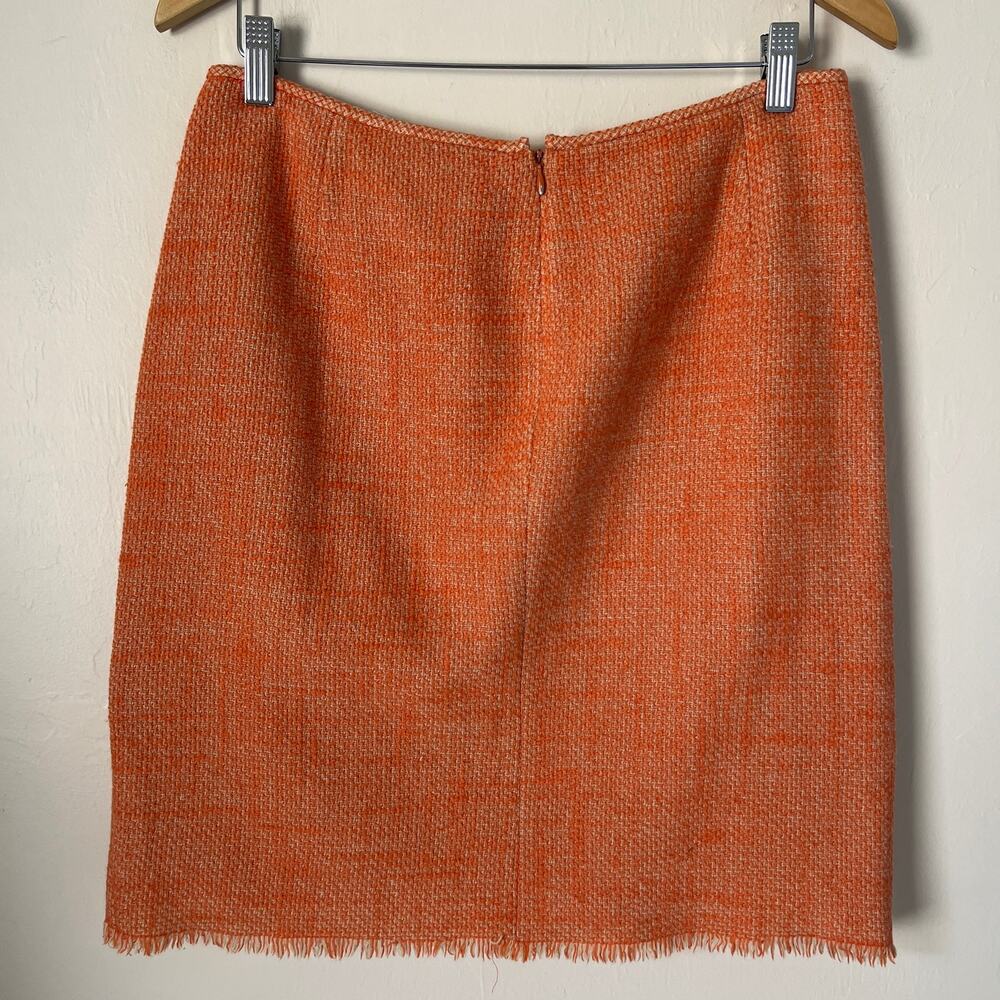 Tahari Orange Wool Blend Skirt Size 10 - Picture 2 of 5